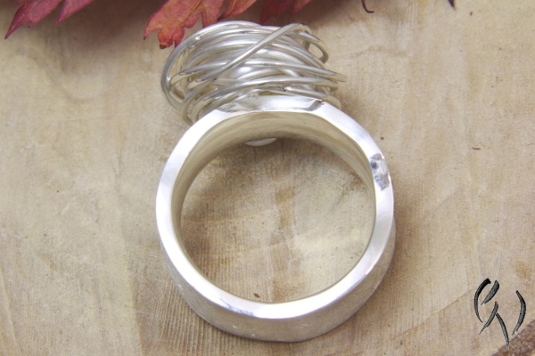 Ring Shasa, Silber 925/- mit Süßwasserperle